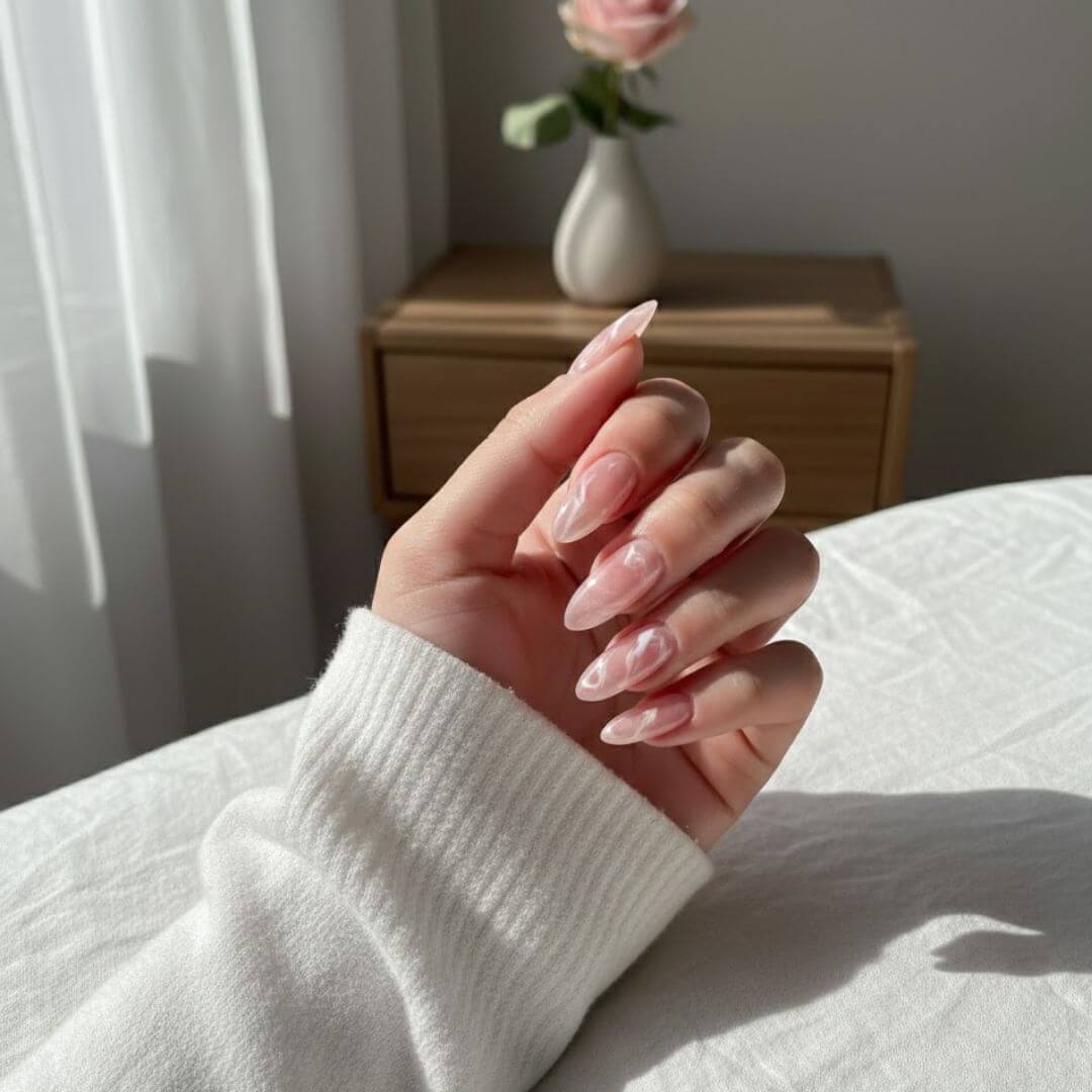 Rose Quartz Nails
