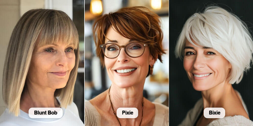 Inspiração de cortes curtos modernos para mulheres de 50 anos