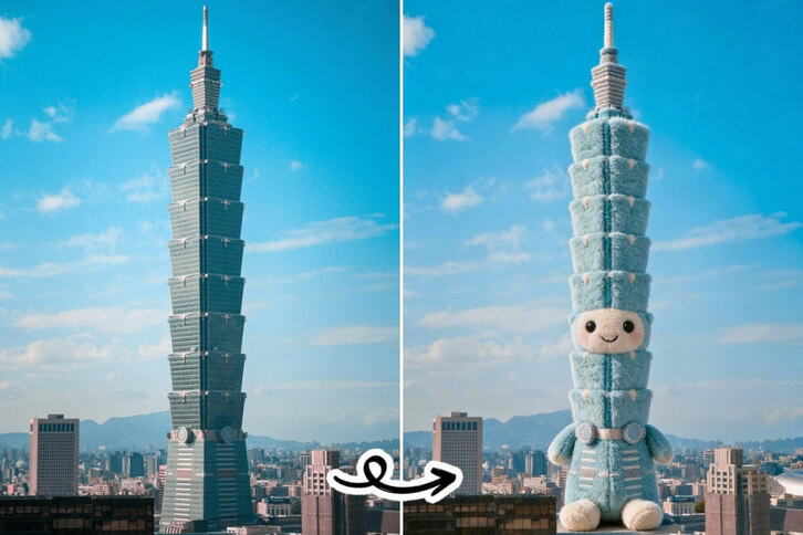 Wahrzeichen als Jellycat: Taipei 101 in flauschiges Kuscheltier verwandelt