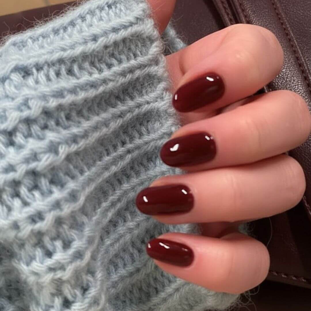 Cherry Red Short Nails