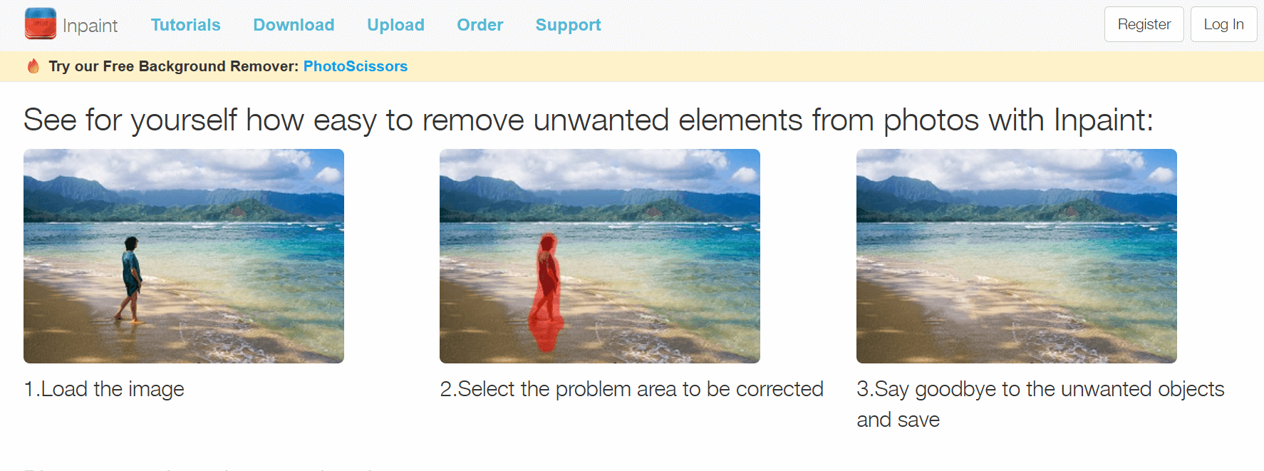 Supprimer objet et gens sur photo : inpaint