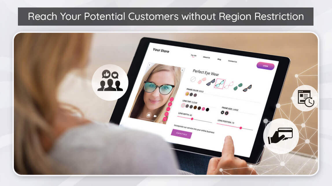 가상 안경 착용 솔루션으로 언제 어디서나 고객에게 다가가 보세요.