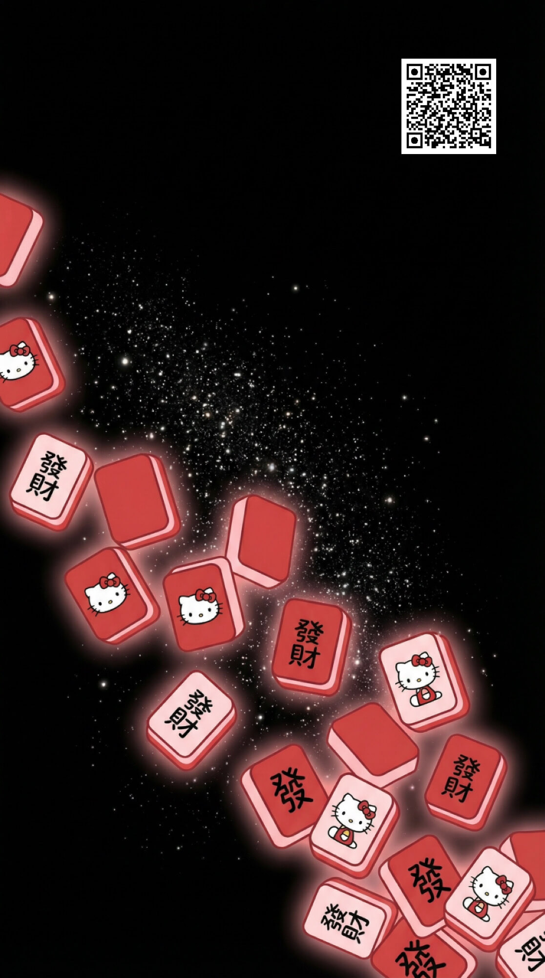 過年桌布範本七：玩偶發財麻將