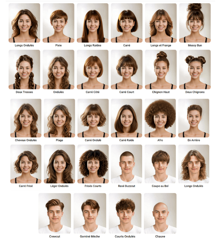 Simulateur coiffure en ligne pour homme et femme
