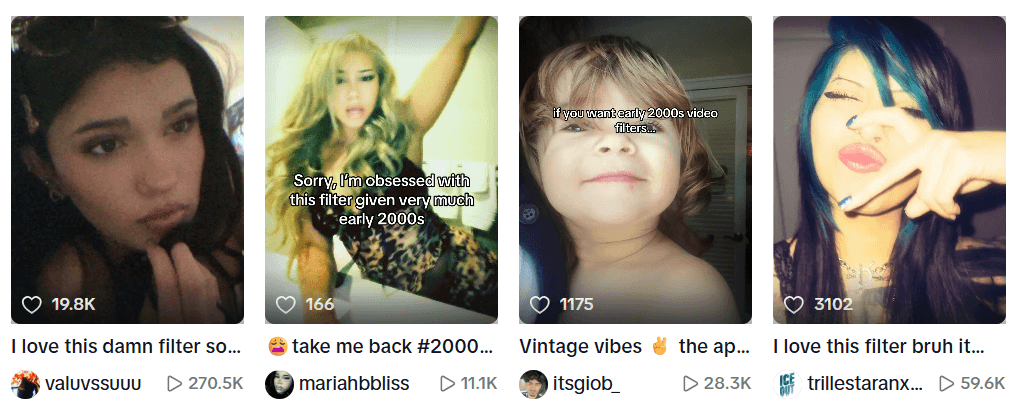 Filters that Look Like Early 2000s TikTok