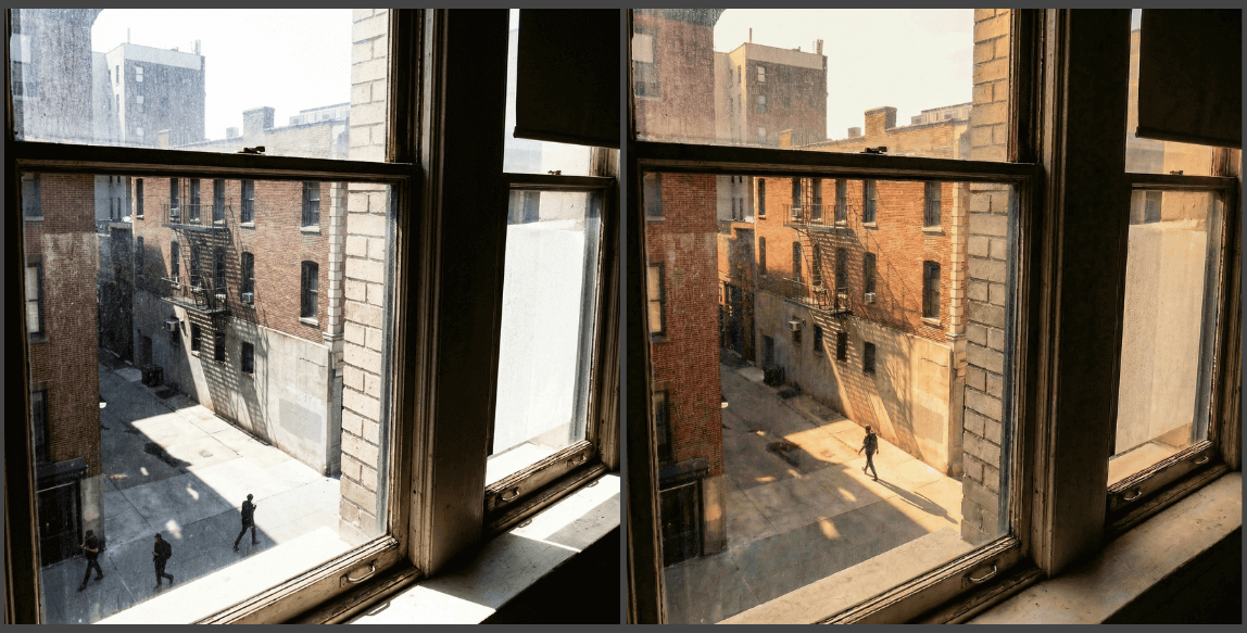Photo taken in harsh lighting and during golden hour.