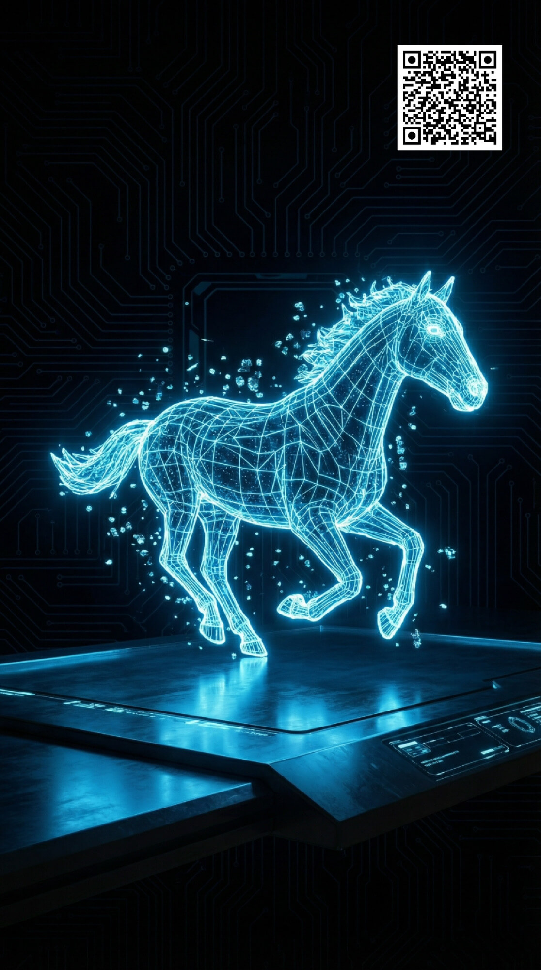 過年桌布範本五：未來霓虹馬