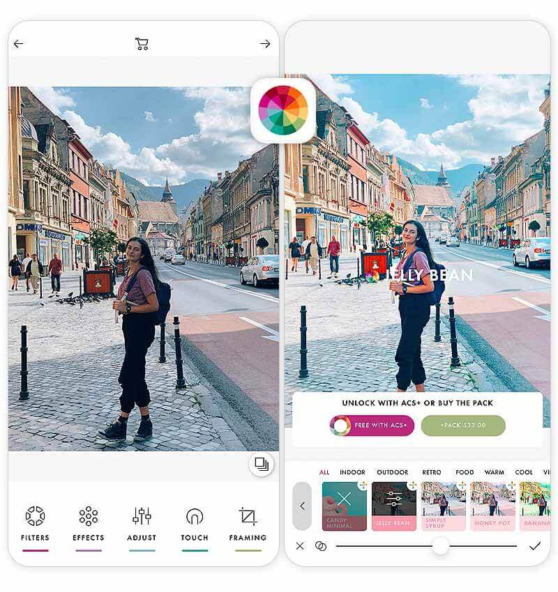 Interface de Color story Interface de Color story : filtre photo de color story