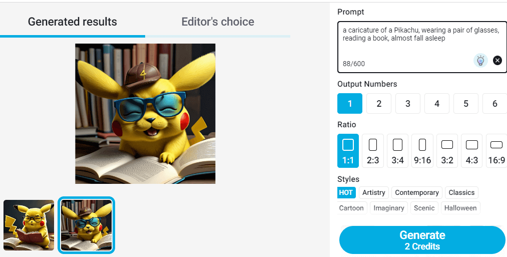 I tried creating Pokemon's caricature with AI