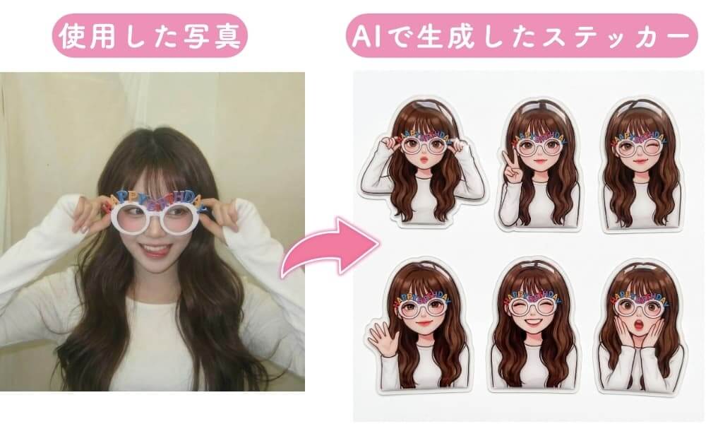 YouCamPerfectで作ったぷくぷくステッカー