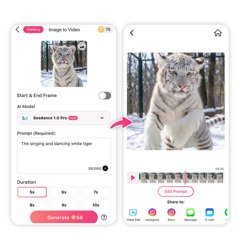 Animal híbrido animado em vídeo
