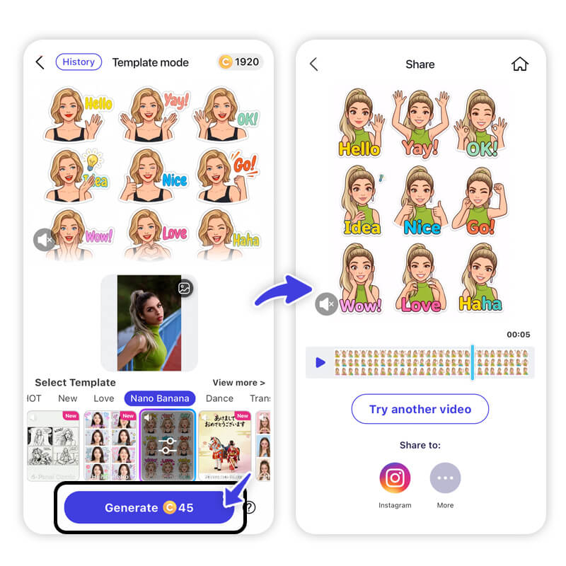 figurinha animada para whatsapp criada com inteligência artificial pelo YouCam AI Pro