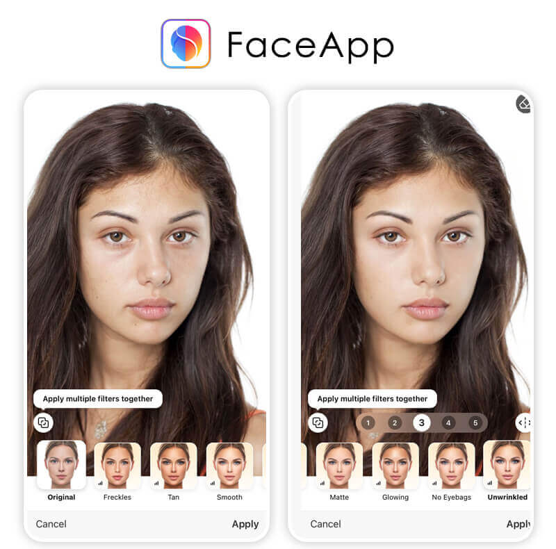 Filtro de idade FaceApp para remover rugas