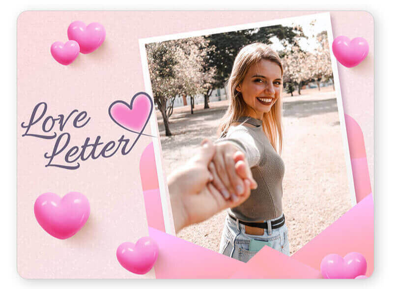 Use love letter photo card templates to include heartfelt messages.
