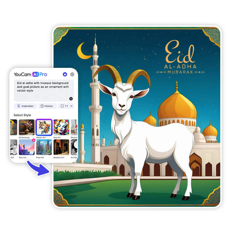 Yapay Zekâ Eid Mubarak Posterleri