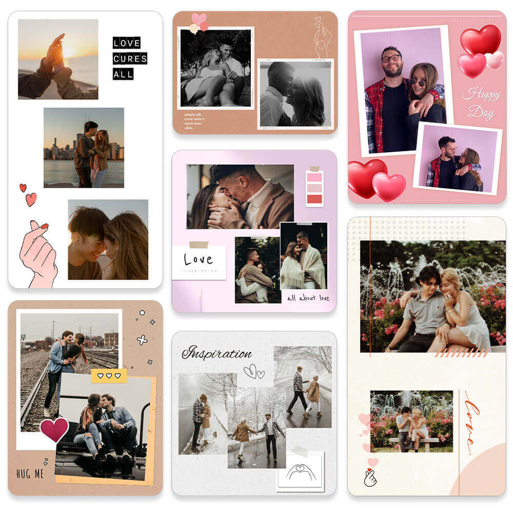 Valentine's Collage styles in the best valentine's day collage maker