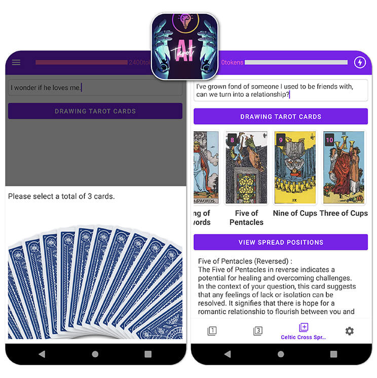Ask TarotBot AI questions about your tarot cards.