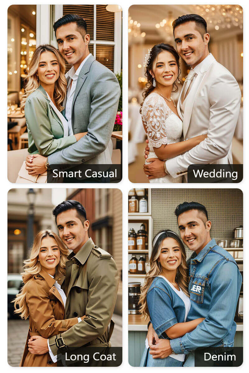 Generate AI Couple Matching Outfits in the Valentine's Day app