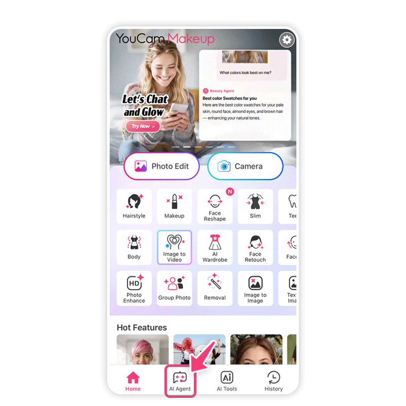 Chat with interactive AI Agent to receive love tarot reading.