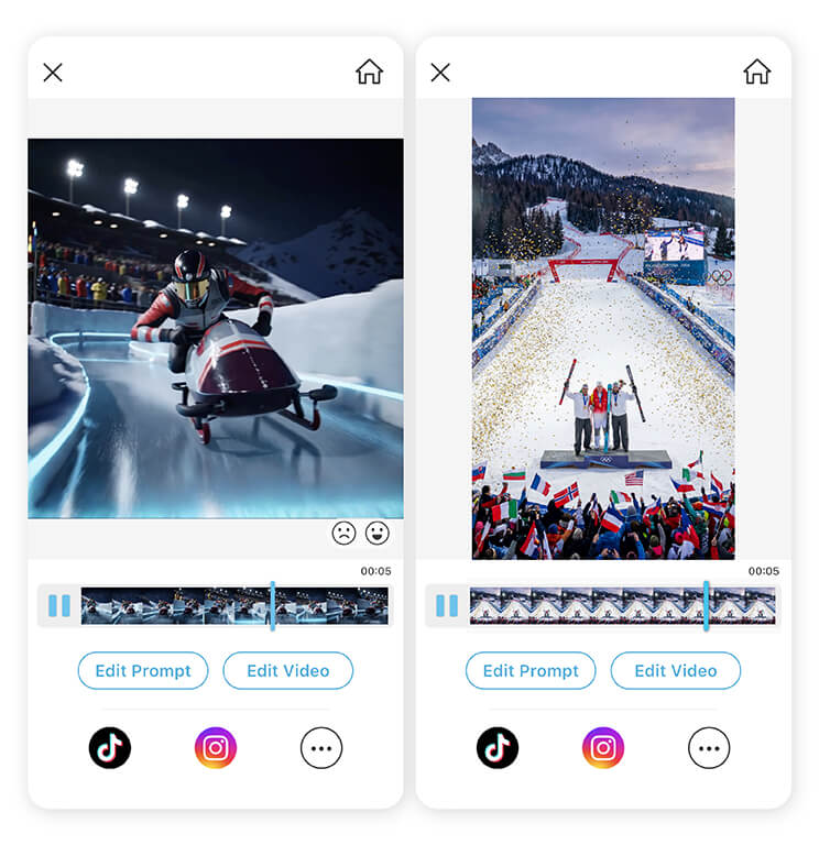 Choose from different AI models when generating AI Olympics video. Select the style of your AI Olympics video by choosing from different models.
