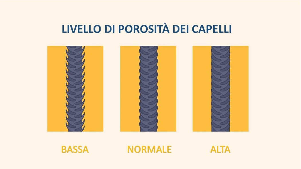 La porosità si riferisce alla capacità del capello di assorbire acqua e umidità