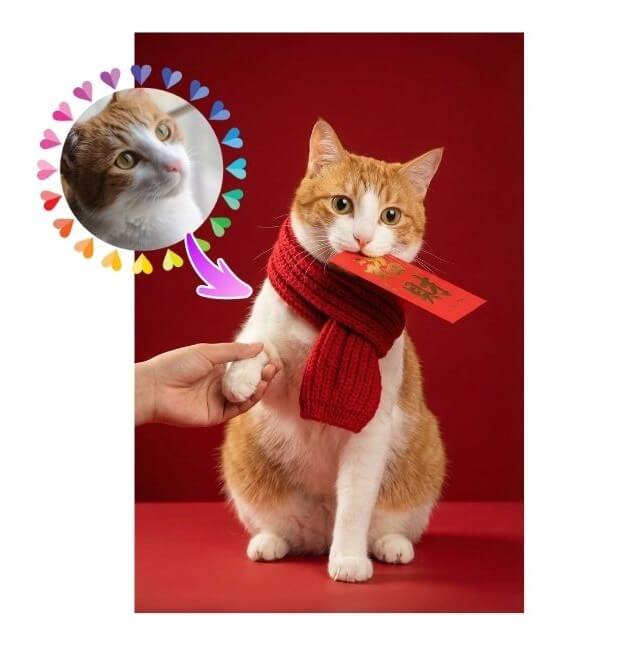 除夕早安圖範本十三|恭喜發財,紅包貓來 除夕早安圖範本十三|恭喜發財,紅包貓來