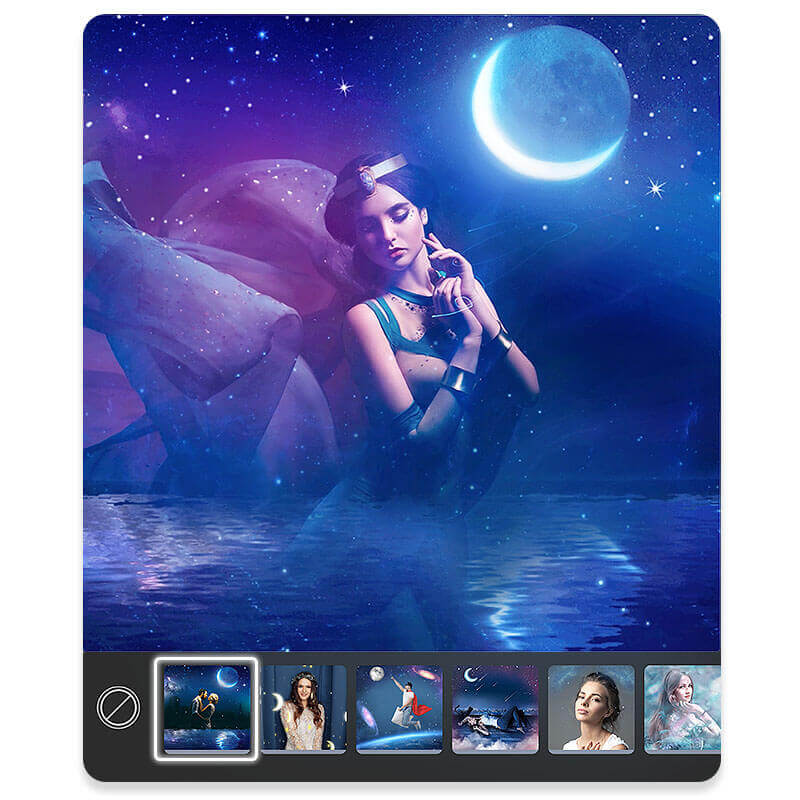 Use Moon Effect to Turn Yourself into Disney Jasmine Princess with the Disney Princess Editing App