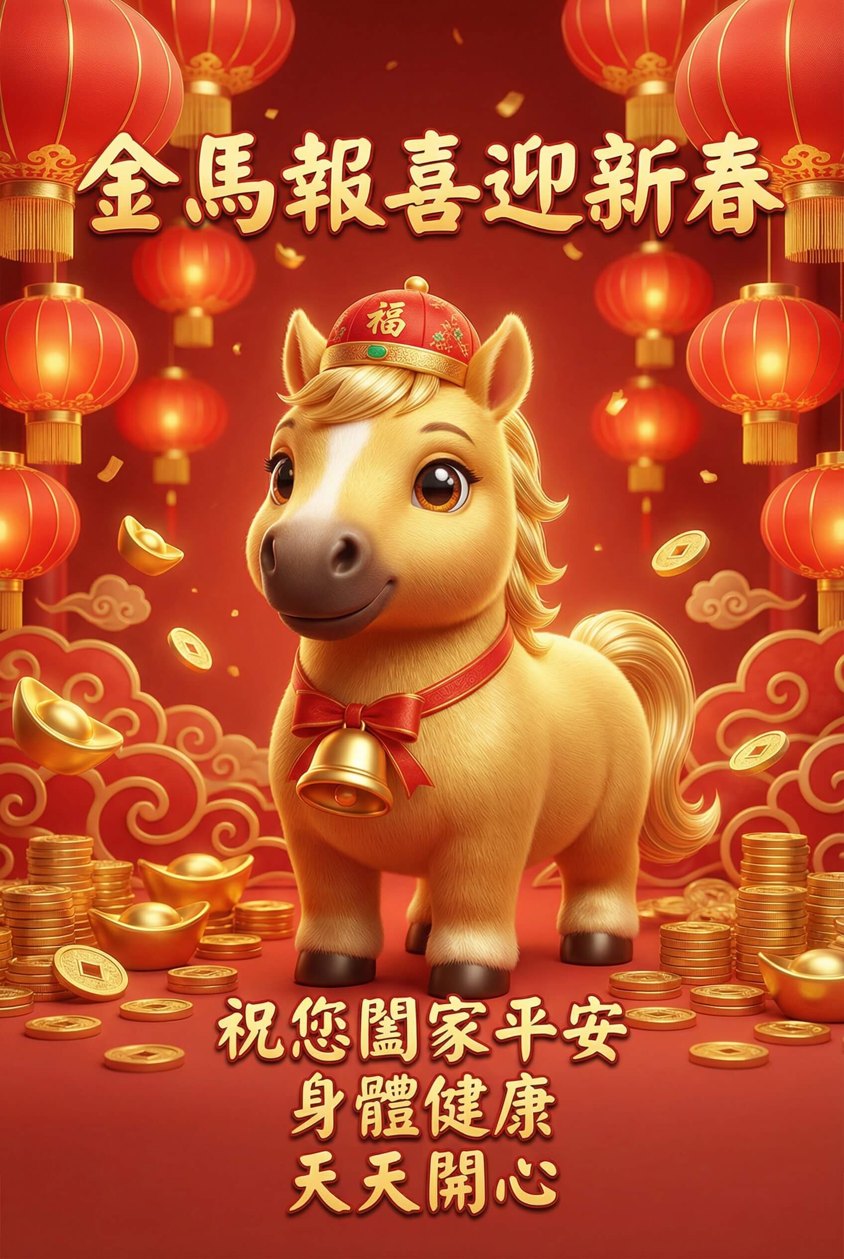 過年早安圖範本二|金馬拜年長輩圖 過年早安圖範本二|金馬拜年長輩圖