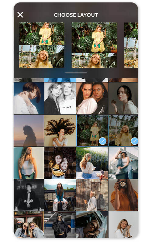Layout de Instagram App :Meilleure application collage photo gratuit pour montage photo