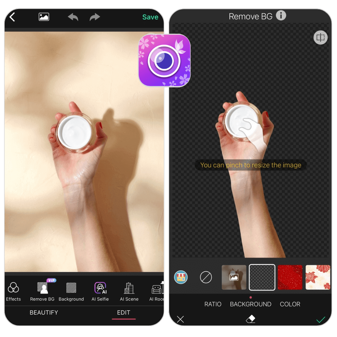 YouCam Perfect: Miglior App per Rimuovere Sfondo Immagine Con AI GRATIS