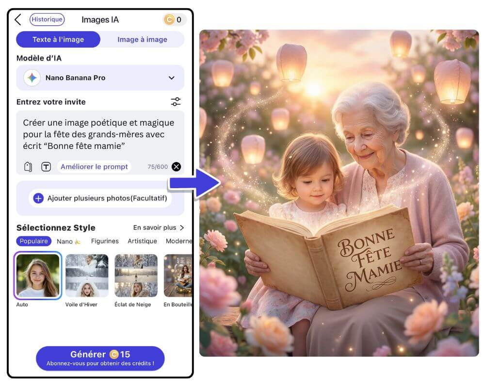 Créer carte virtuelle bonne fête mamie