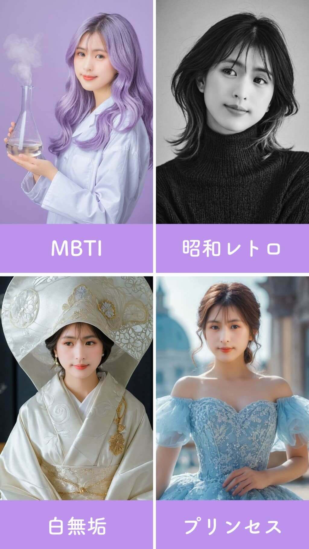 様々なAIアバターのスタイル