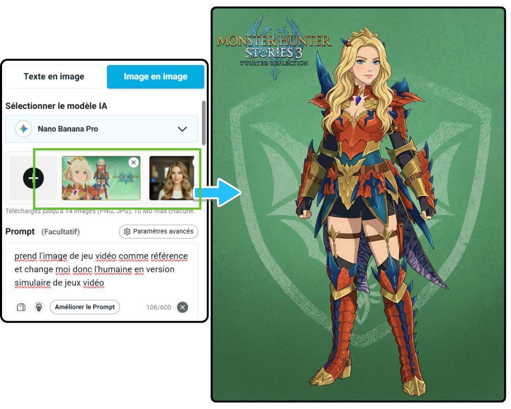 Créer personnage monster hunters Stories 3