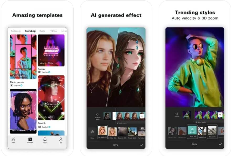 『CapCut』の操作画面 『CapCut』の操作画面