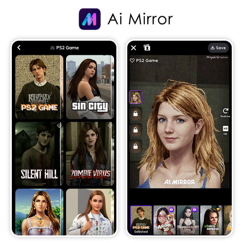 Best PS2 Filter App for AI Game Filter: AI Mirror