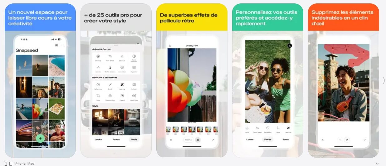 Snapseed : application retouche photo gratuite