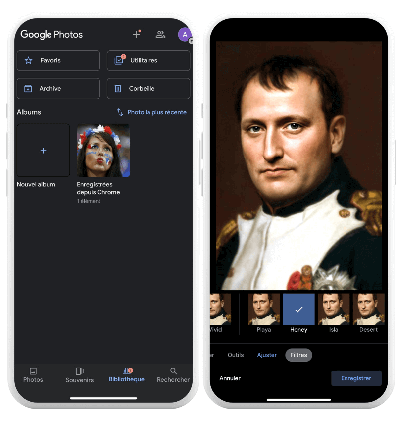 Application retouche photo gratuite : Google Photos