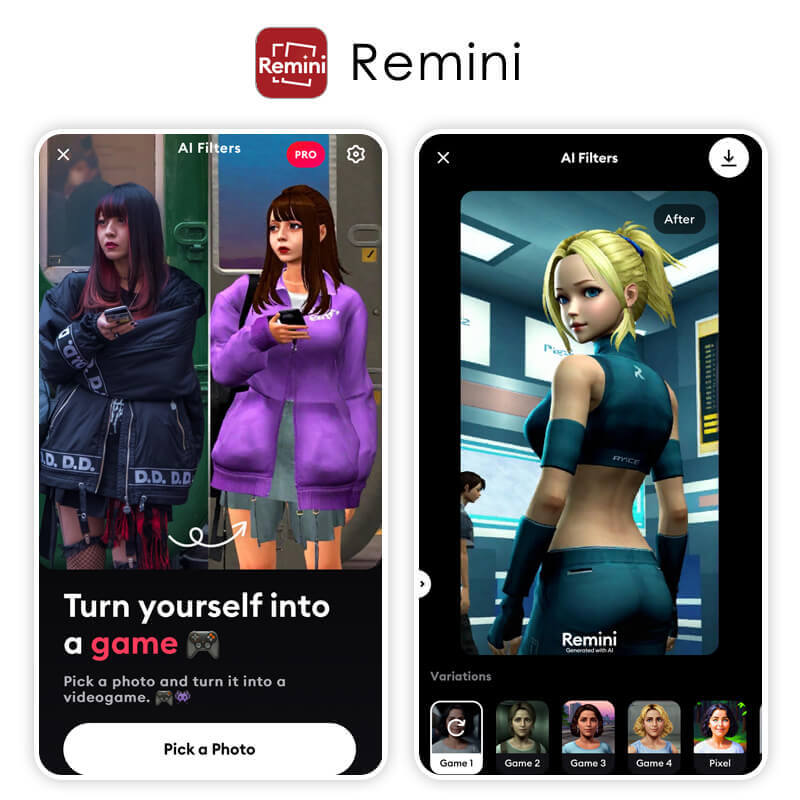 Best PS2 Filter App for AI Game Filter: Remini