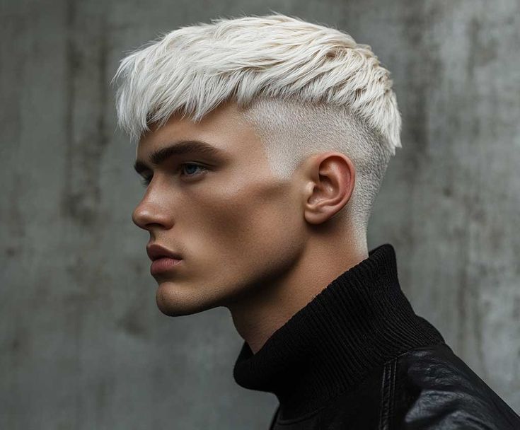 High Skin Fade with Blunt Fringe