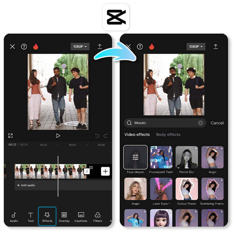 CapCut: application pour flouter les visages dans les vidéos