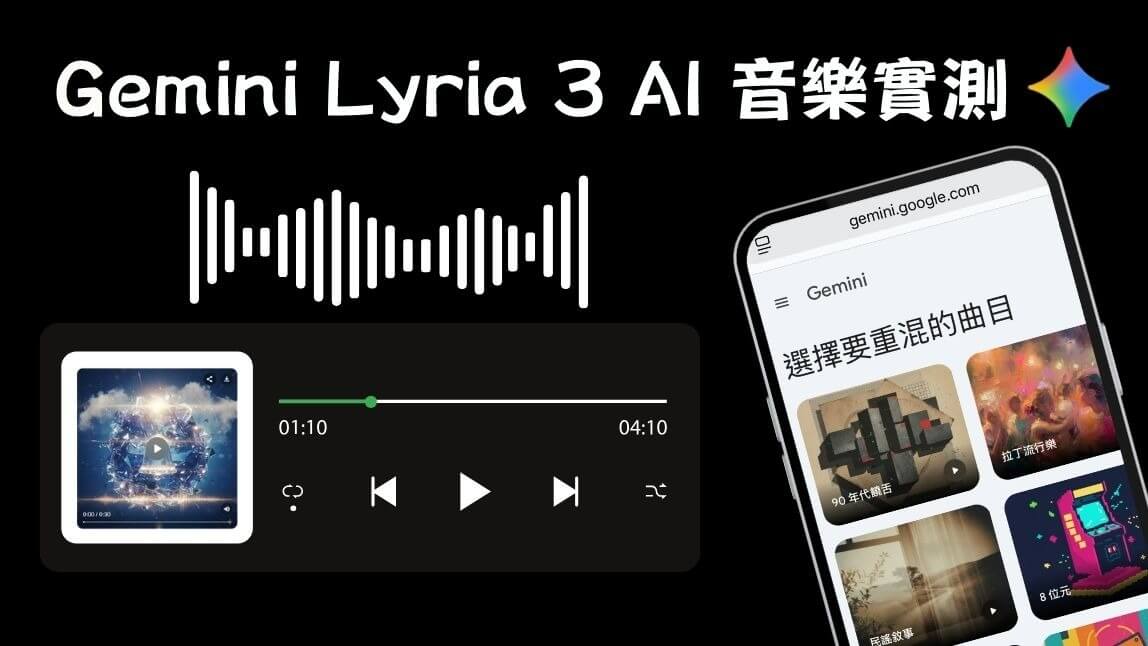 Gemini Lyria 3 AI 音樂生成大全和替代 App 介紹