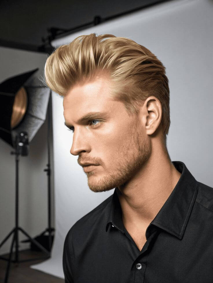 Pompadour con raya lateral