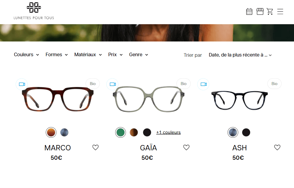 Lunettes pour tous : simulateur d'essai de lunettes avec application