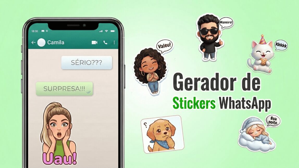 gerador de stickers para whatsapp com IA criando figurinhas personalizadas animadas em 2026