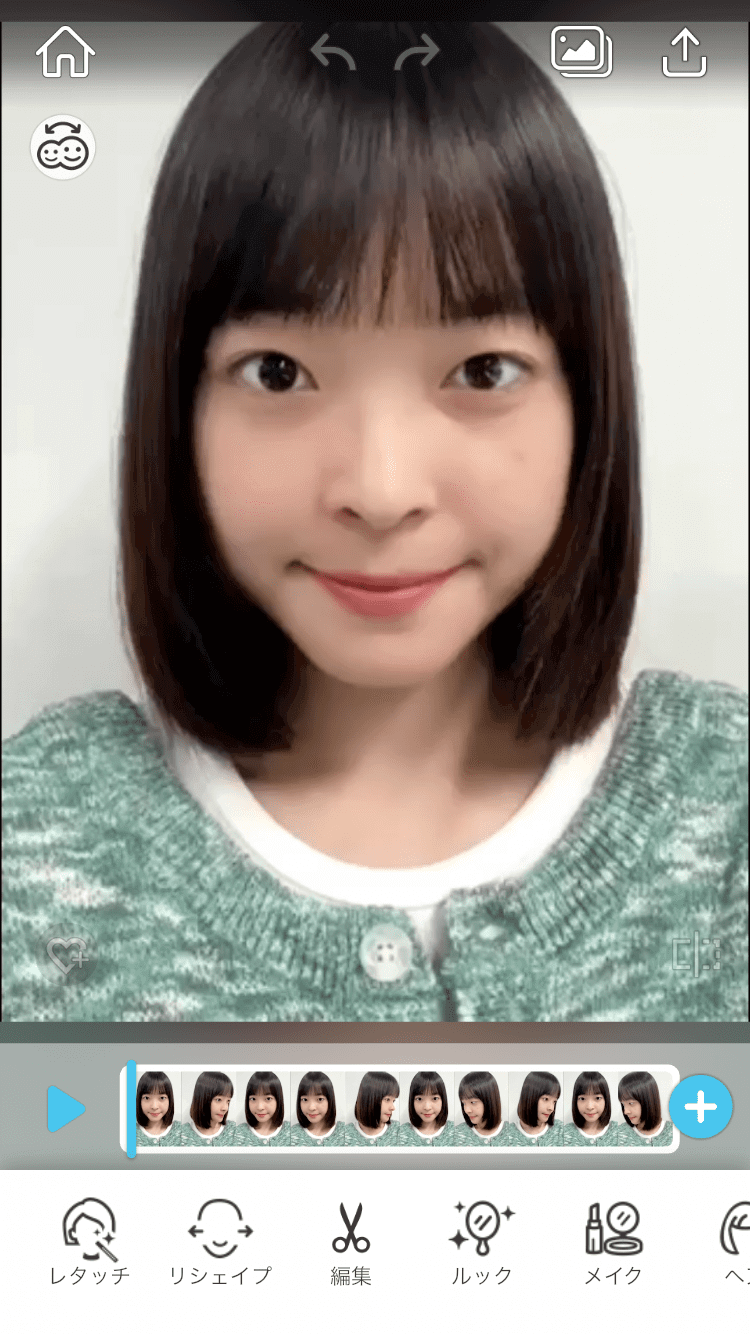 レタッチ加工する様子