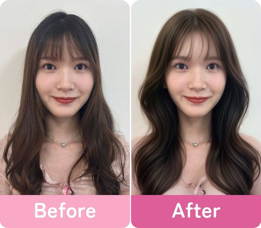 髪型のシミュレーションもできる