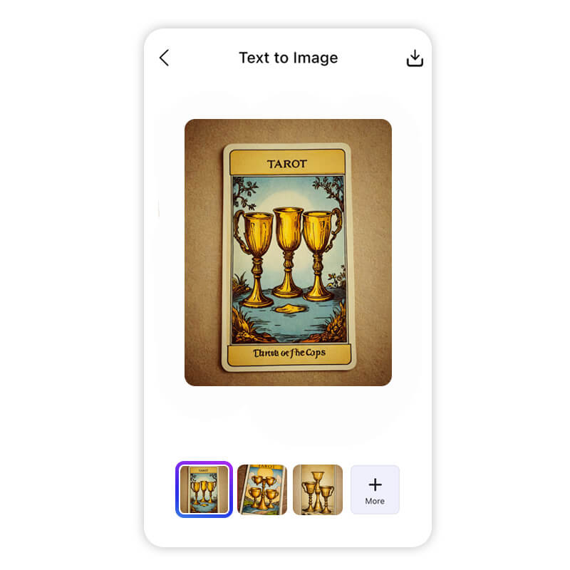 KI generiert mehrere Tarotkarten-Designs zur Auswahl