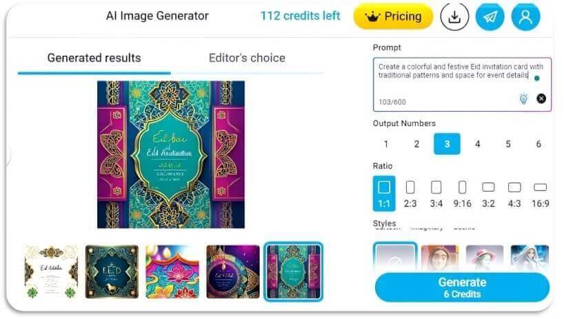 Free AI Eid Mubarak Generator Online: YouCam Online Editor