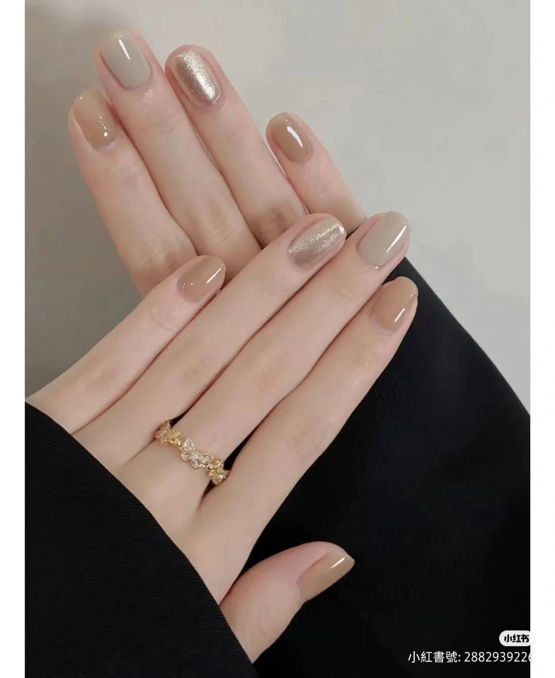 低調奢華感裸色美甲