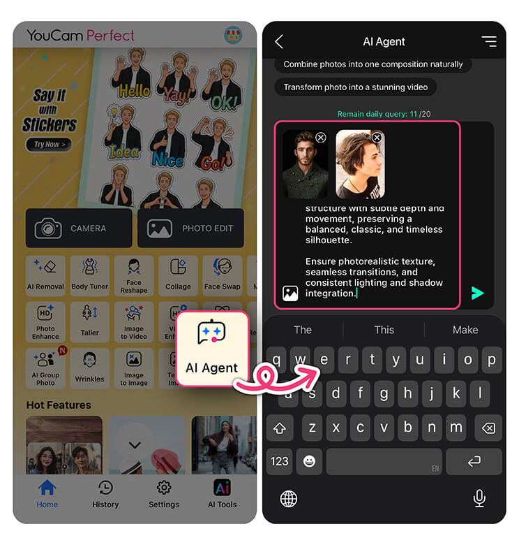 Download YouCam Perfect app now - the best AI hairstyle try on app.